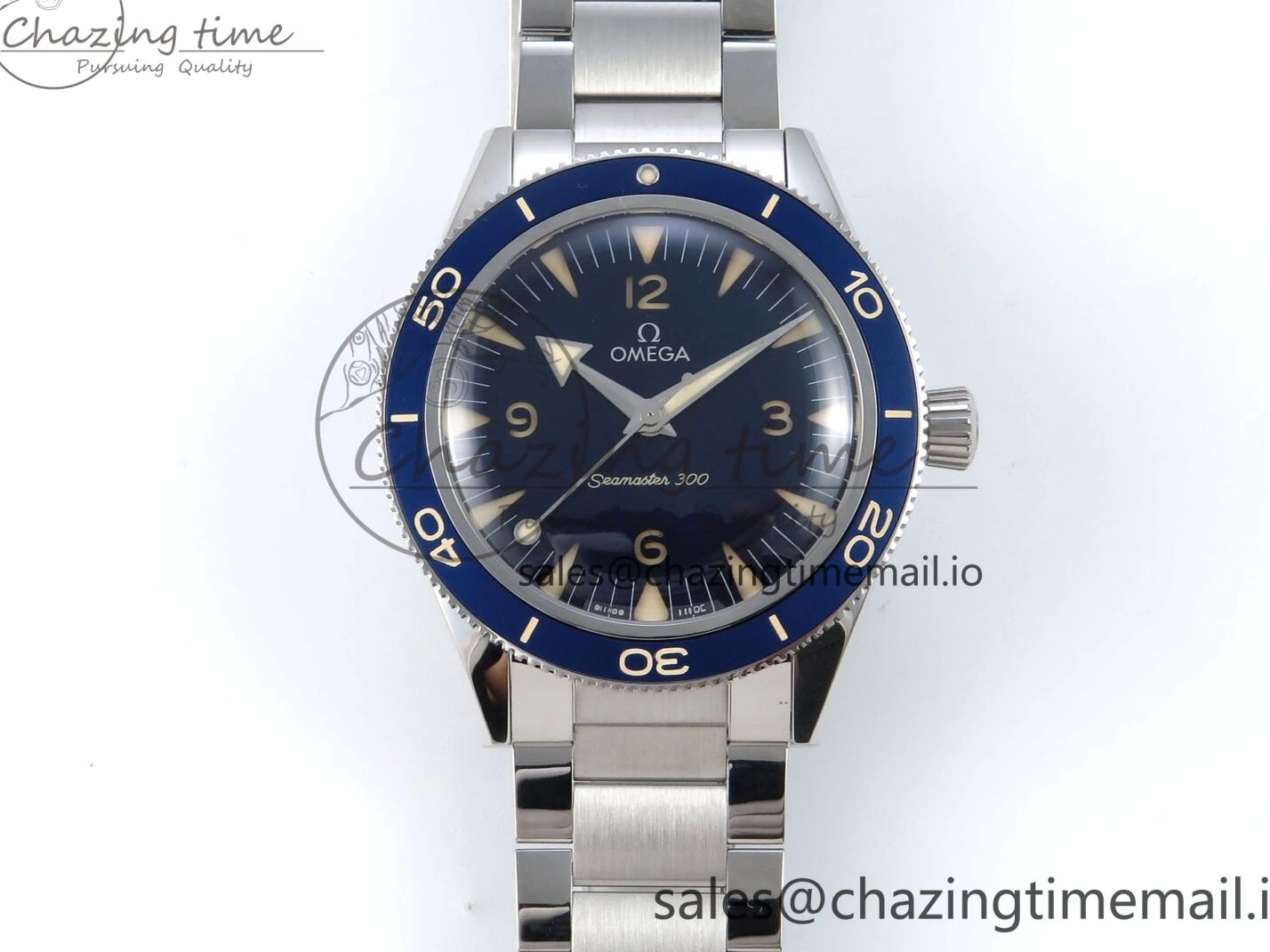 0401 Elegant Seamaster 300 Heritage SS VSF 1:1 Best Edition Blue Dial on SS Bracelet A 7701
